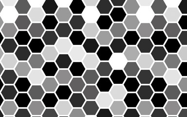 White honeycomb with a gradient color. Isometric geometry. 3D illustration