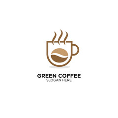 Green Coffee Logo Design Vector