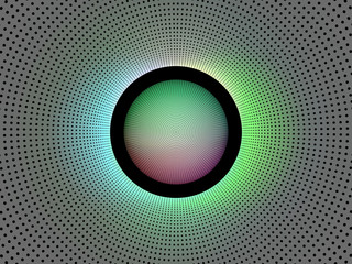 background torus in the center sphere full color with dots