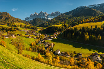 Landscape with autumn view on Dolomites