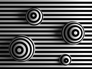 monochrome stripes background black and white straight with 4 balls