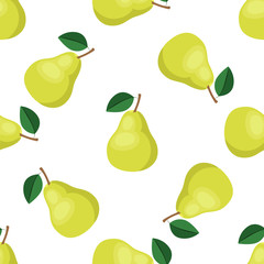 Fruits seamless pattern. Cute vector pattern. Isolated on white background