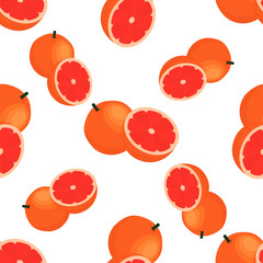Fruits seamless pattern. Cute vector pattern. Isolated on white background