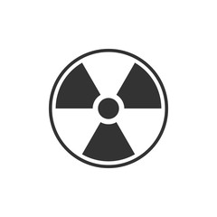 Radioactive icon isolated. Radioactive toxic symbol. Radiation Hazard sign. Flat design. Vector Illustration