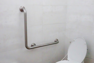 Handle security in toilet bathroom at nursing hospital ward : healthy strong medical concept. 