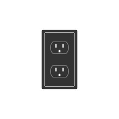 Electrical outlet in the USA icon isolated. Power socket. Flat design. Vector Illustration