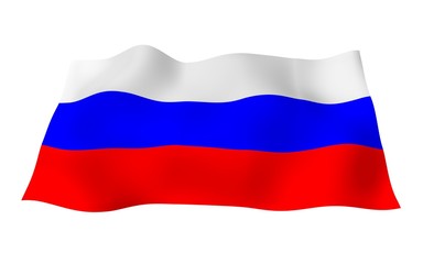 Fototapeta premium Waving flag of the Russian Federation. The National. State symbol of the Russia. 3D illustration