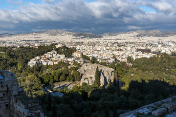 Obraz premium Panoramic view of city of Athens from Acropolis, Attica, Greece
