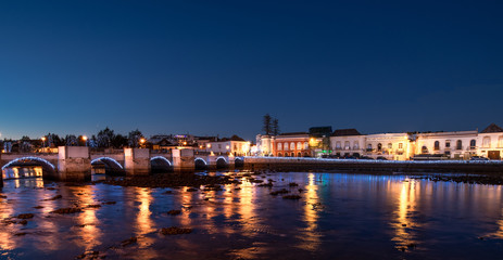 Fototapeta na wymiar Tavira Portugal at night
