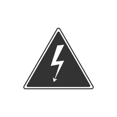 High voltage sign icon isolated. Danger symbol. Arrow in triangle. Warning icon. Flat design. Vector Illustration