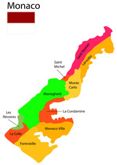 Monaco map vector illustration