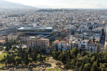 Panoramic view of city of Athens from Acropolis, Attica, Greece