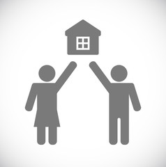 man with woman house icon