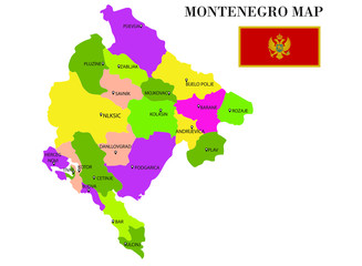 Fototapeta premium Montenegro map vector illustration