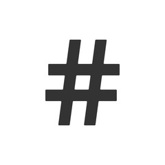 Hashtag icon isolated. Social media symbol. Modern UI website navigation. Flat design. Vector Illustration