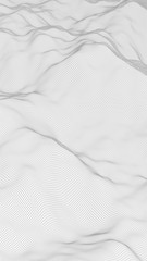 Abstract landscape on a white background. Cyberspace grid. hi tech network. 3d illustration