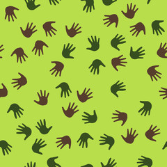 Seamless vector EPS 10 pattern with hands. Teamwork concept