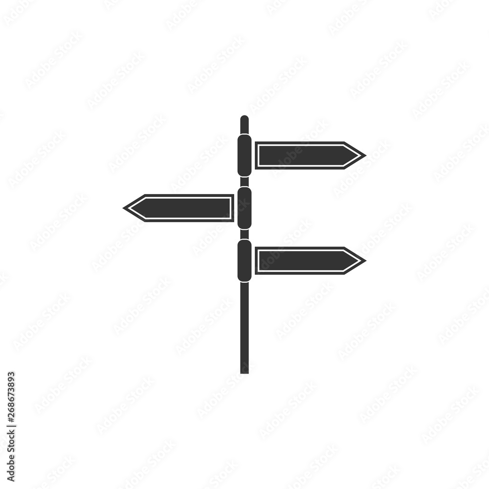 Poster road traffic sign. signpost icon isolated. pointer symbol. blank board with place for text. isolated