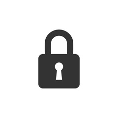 Lock icon isolated. Flat design. Vector Illustration