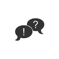 Speech bubbles with Question and Exclamation marks icon isolated. Flat design. Vector Illustration