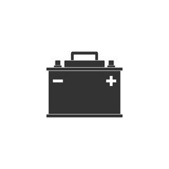Car battery icon isolated. Accumulator battery energy power and electricity accumulator battery. Flat design. Vector Illustration