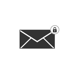 Email message lock password icon isolated. Envelope with padlock sign. Private mail and security, secure, protection, privacy symbol. Flat design. Vector Illustration