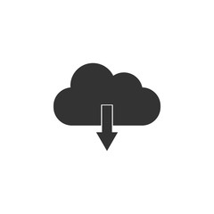 Cloud download icon isolated. Flat design. Vector Illustration