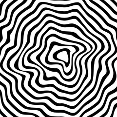 Optical illusion. Abstract lines background. Geometric Black and White. Line pattern. Eps10 vector.
