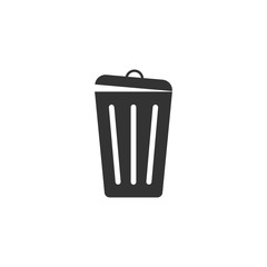 Trash can icon isolated. Garbage bin sign. Flat design. Vector Illustration