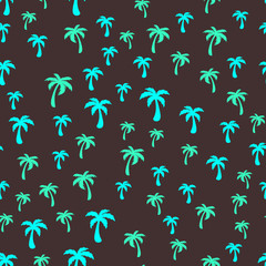 Coconut palm tree. Tropical vector Seamless pattern