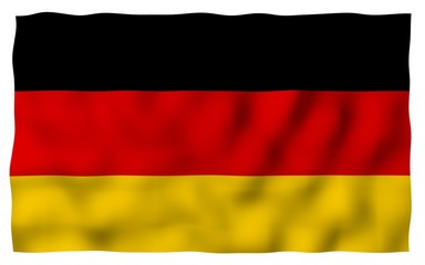 Flag of Germany. Wide format 3D illustration. State symbol of the Federal Republic of Germany. 3D rendering