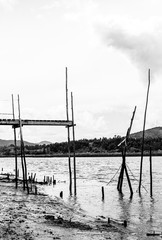 An old pier on the river 