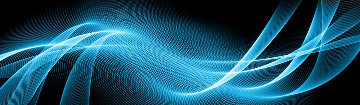 Abstract blue background, abstract lines twisting into beautiful bends © Victoria