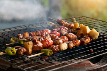 BBQ grilled on a steel grill and smoked in Thai style.