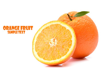 Orange fruit on white background