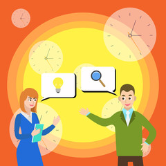 Business Partners Colleagues Jointly Seeking Problem Solution Generate Idea Design business concept Empty copy space modern abstract background