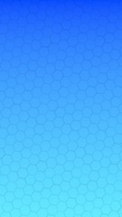 Translucent honeycomb on a gradient blue sky background. Perspective view on polygon look like honeycomb. Isometric geometry. 3D illustration