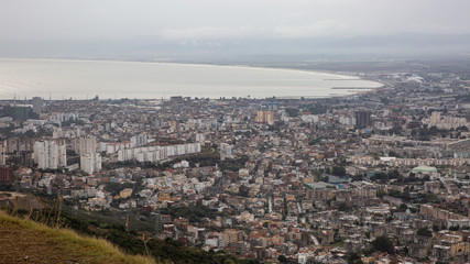 Beautiful panorama skyline view of harbor city Annaba, Algeria