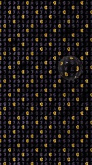 Bitcoin and currency on a dark background. Digital crypto symbol. Currency bubble, market fluctuations. Business concept. 3D illustration