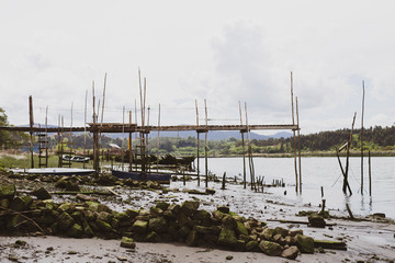 An old pier on the river 