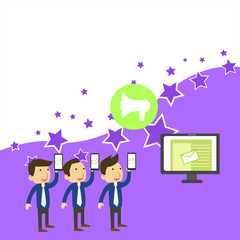 SMS Email Marketing Media Audience Attraction Personal Computer Loudspeaker Business Empty template for Layout for invitation greeting card promotion poster voucher