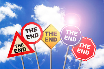 the end on street signs