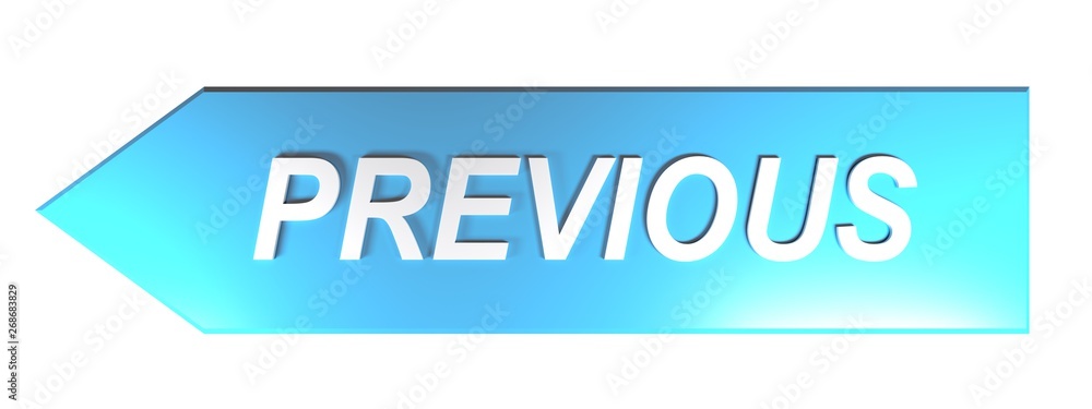 Poster previous on blue arrow - 3d rendering