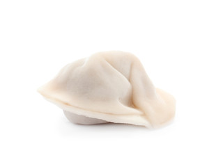 Tasty fresh boiled dumpling on white background