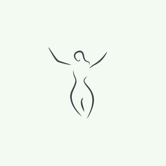 Obraz na płótnie Canvas woman shape icon vector line illustration
