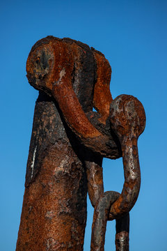 detail of an rusty old  anchor
