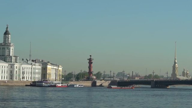 River Big Neva, Palace Bridge. St. Petersburg, Russia