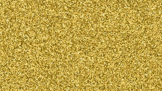 Flicker Golden Confetti. Gold Glitter Texture Motion On Black Background. Loop Unique Design Abstract Digital Animation. 