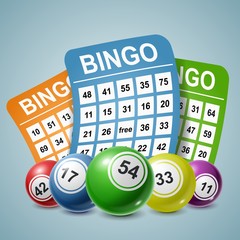 Bingo Ball and tickets background. Vector illustration