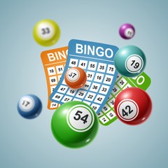Bingo Ball and tickets background. Vector illustration